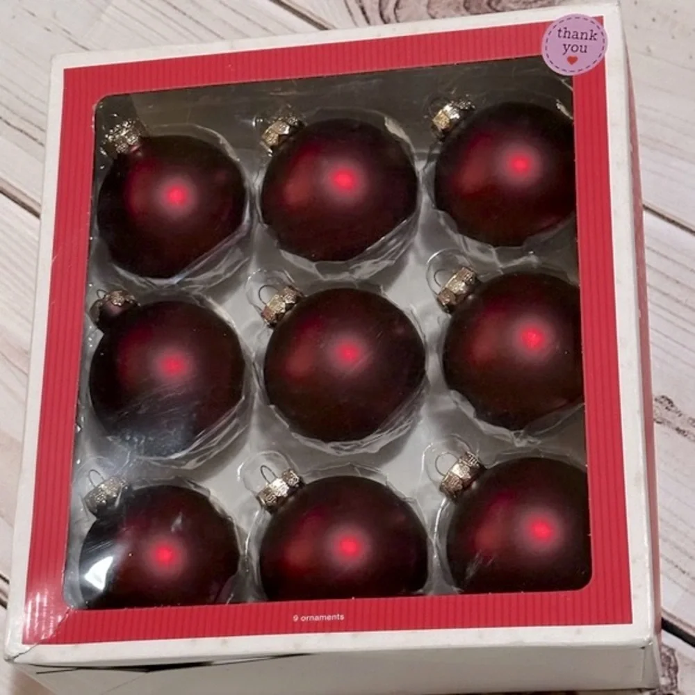 2010 Target Red Glass Ball Christmas Ornaments